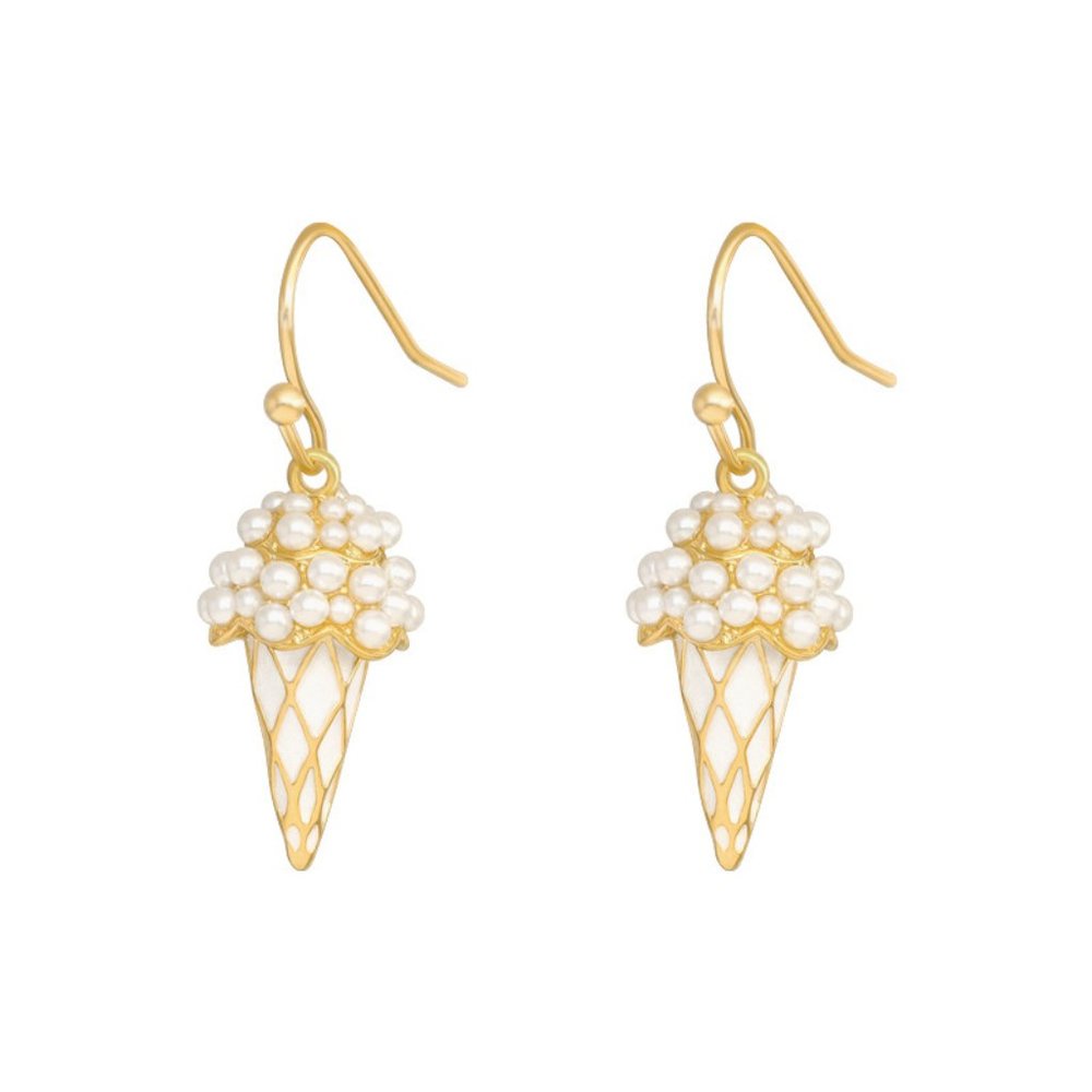Ice Cream Cone Pearl Earrings - Picture 5 of 5